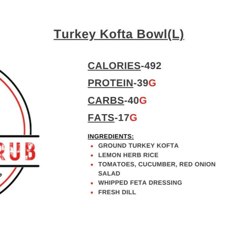 Turkey Kofta Bowl(L) Main Image